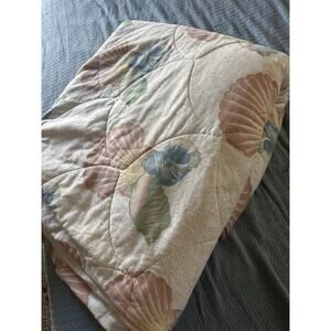 VTG 90’s JCPenney Sea Shell Bedspread Comforter King Size Beach House Deadstock